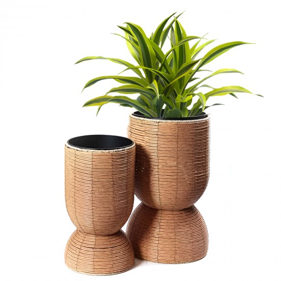 Straw Plant Pot Small
